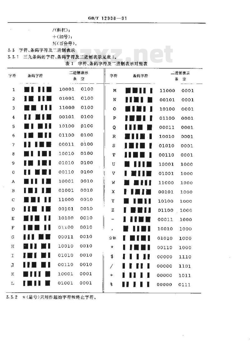 GB/T 12908-1991 三九条码 GB/T 12908-1991 三九条码