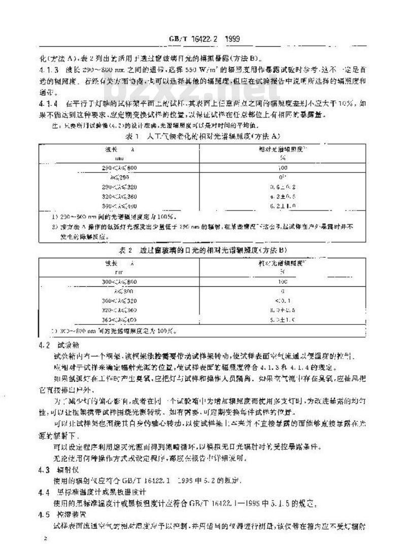 GB/T 16422.2-1999 塑料实验室光源暴露试验方法 第2部分:氙弧灯 GB/T 16422.2-1999 塑料实验室光源暴露试验方法 第2部分:氙弧灯