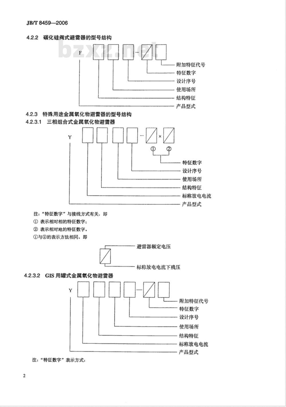 JB/T 8459-2006 避雷器产品型号编制方法 JB/T 8459-2006 避雷器产品型号编制方法