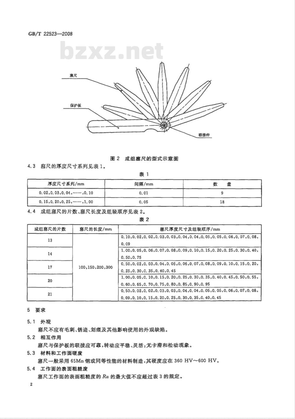 GB/T 22523-2008 塞尺 GB/T 22523-2008 塞尺