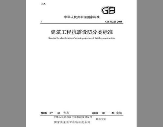 GB 50223-2008 建筑工程抗震设防分类标准