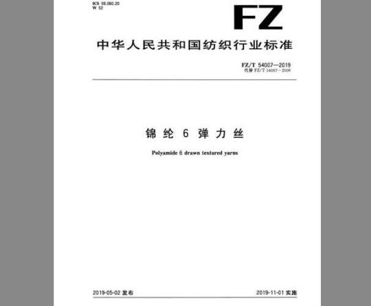 FZ/T 54007-2019 锦纶6弹力丝
