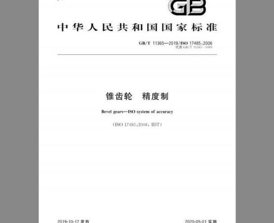 GB/T 11365-2019 锥齿轮 精度制