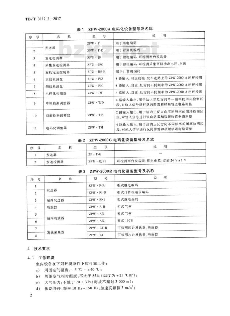 TB/T 3112.2-2017 铁路车站电码化设备 第2部分:发码、检测、调整器 TB/T 3112.2-2017 铁路车站电码化设备 第2部分:发码、检测、调整器