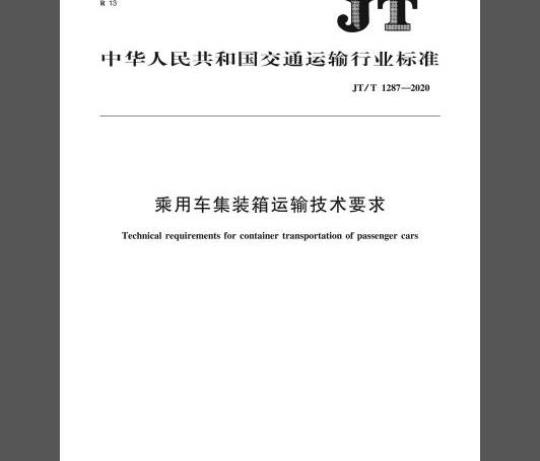 JT/T 1287-2020 乘用车集装箱运输技术要求