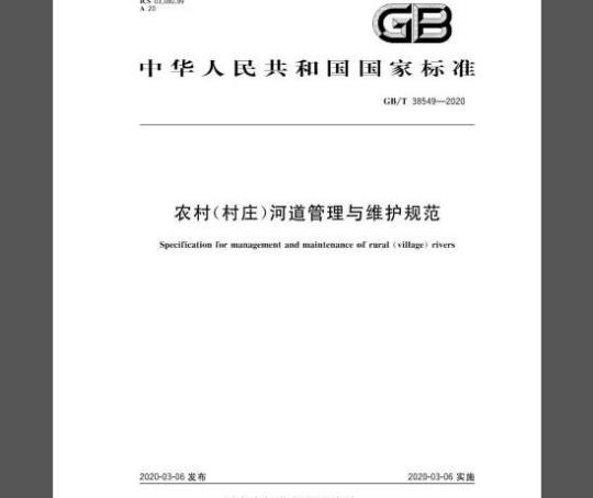 GB/T 38549-2020 农村（村庄）河道管理与维护规范