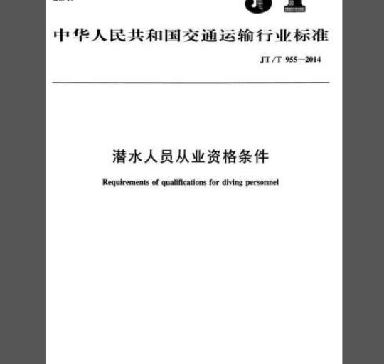 JT/T 955-2014 潜水人员从业资格条件