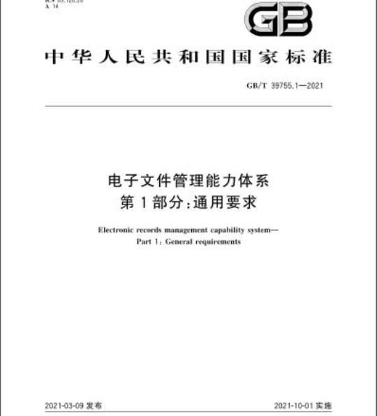 GB/T 39755.1-2021 电子文件管理能力体系第1部分:通用要求