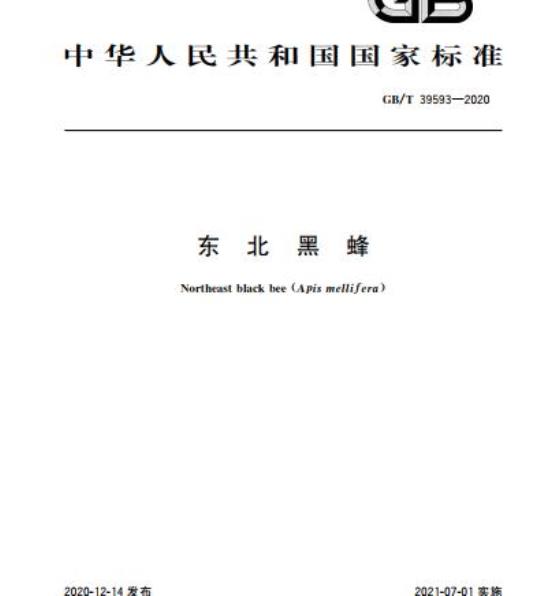 GB/T 39593-2020 东北黑蜂