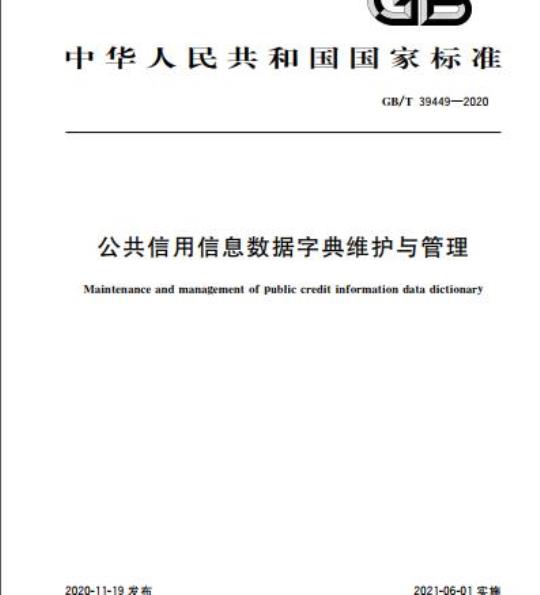 Maintenance and management of public credit information data dictionary