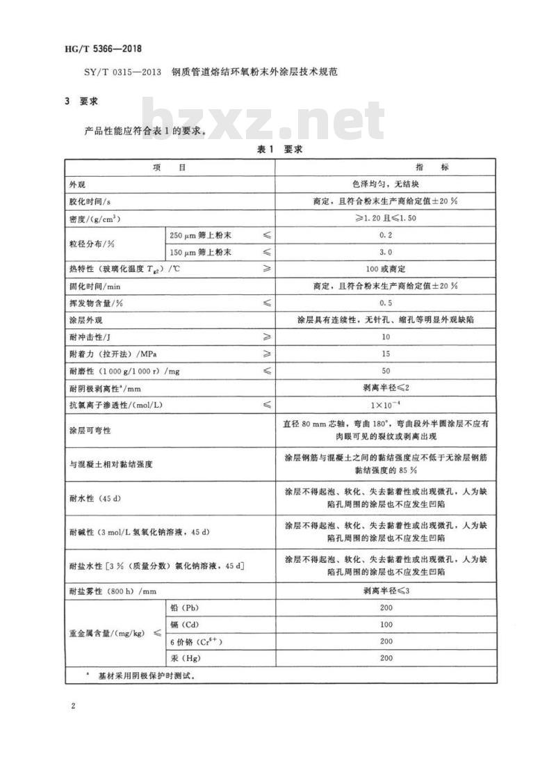 HG/T 5366-2018 钢筋防腐用粉末涂料 HG/T 5366-2018 钢筋防腐用粉末涂料
