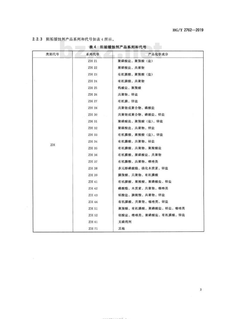 HG/T 2762-2019 代替 HG/T 2762-2006 水处理剂产品分类和命名 HG/T 2762-2019 代替 HG/T 2762-2006 水处理剂产品分类和命名