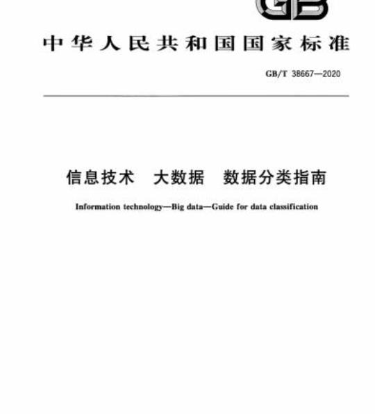 GB/T 38667-2020 信息技术 大数据 数据分类指南