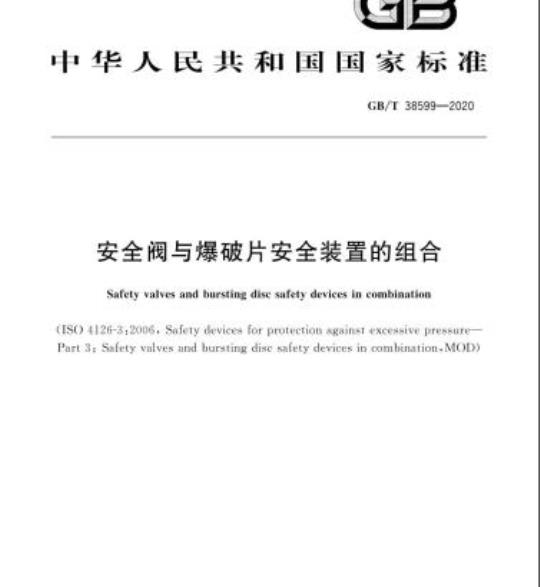 GB/T 38599-2020 安全阀与爆破片安全装置的组合