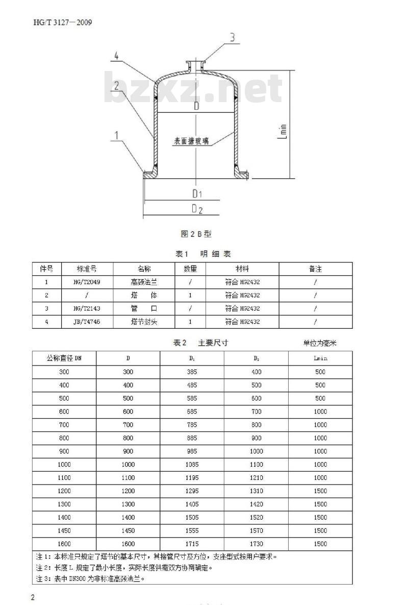 HG/T 3127-2009 代替 HG/T 3127-1998 搪玻璃塔节 HG/T 3127-2009 代替 HG/T 3127-1998 搪玻璃塔节