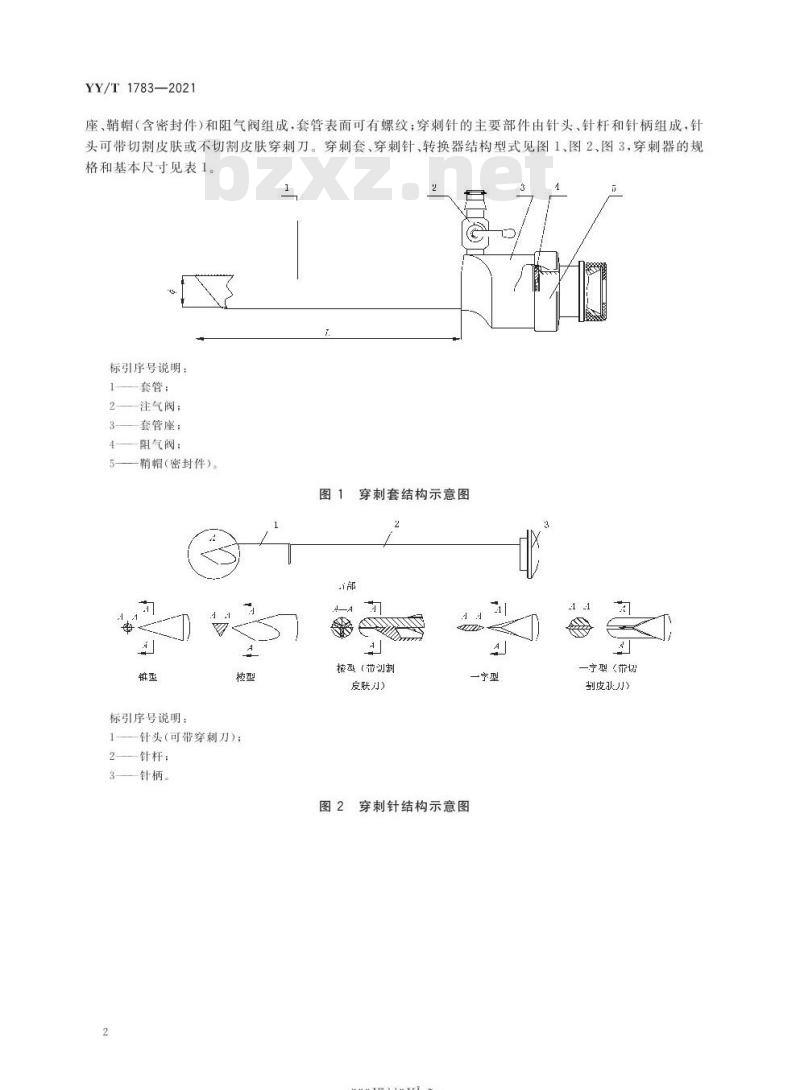 YY/T 1783-2021 内镜手术器械重复性使用腹部穿刺器 YY/T 1783-2021 内镜手术器械重复性使用腹部穿刺器