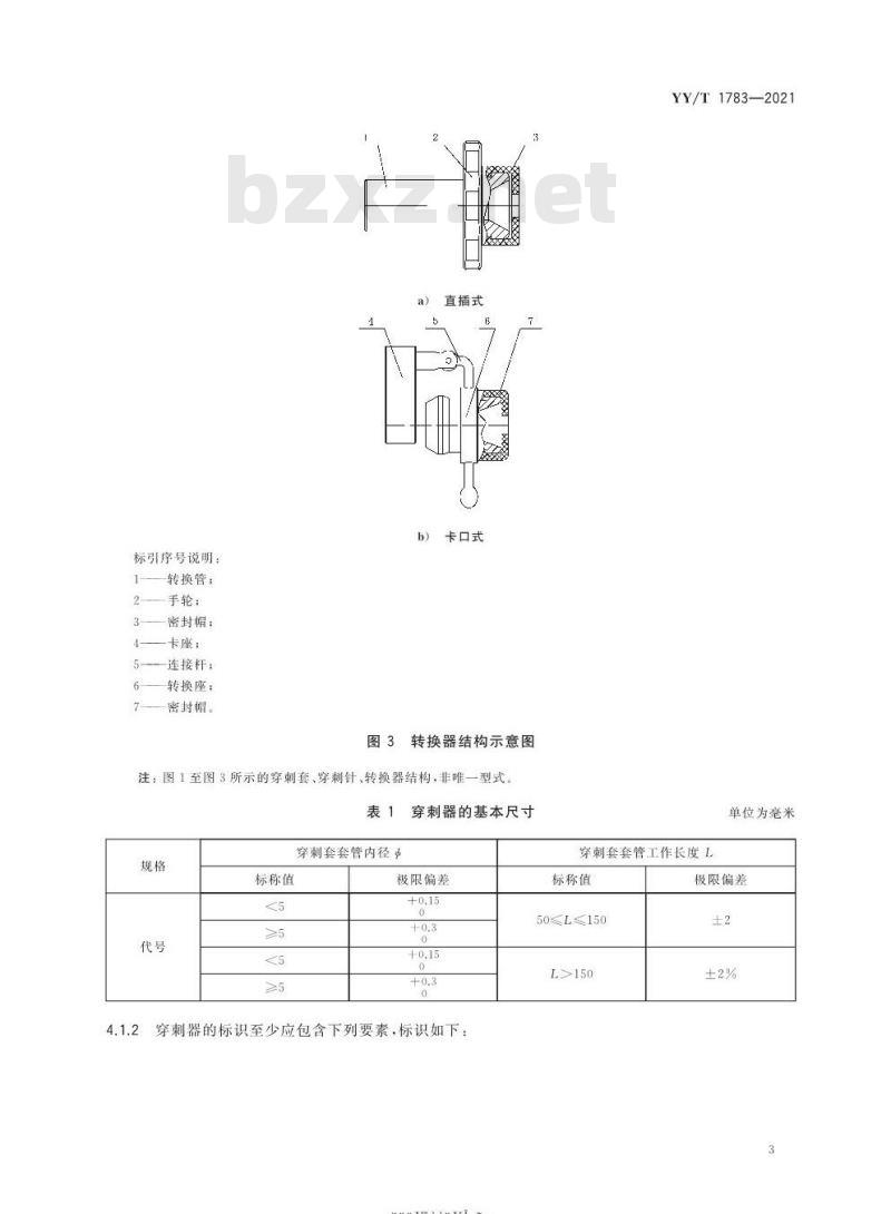 YY/T 1783-2021 内镜手术器械重复性使用腹部穿刺器 YY/T 1783-2021 内镜手术器械重复性使用腹部穿刺器