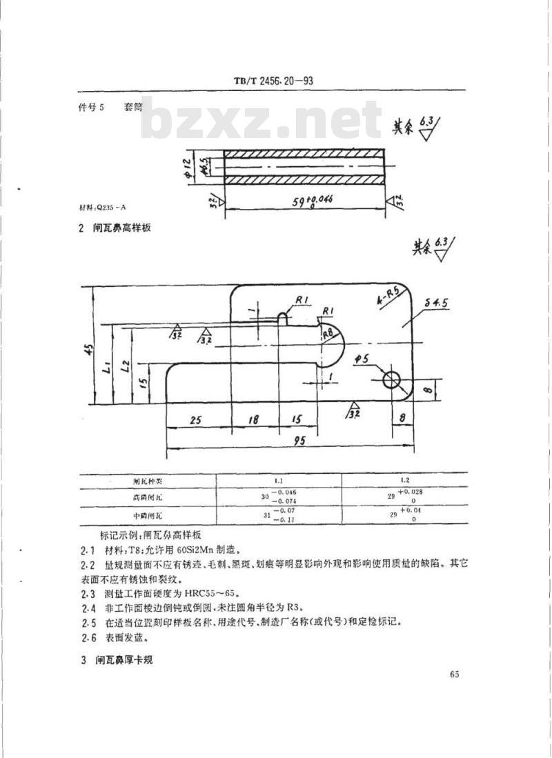 TB/T 2456.1~20-93 车辆检具标准