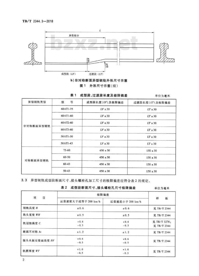 TB/T 2344.3-2018 钢轨第3部分:异型钢轨 TB/T 2344.3-2018 钢轨第3部分:异型钢轨