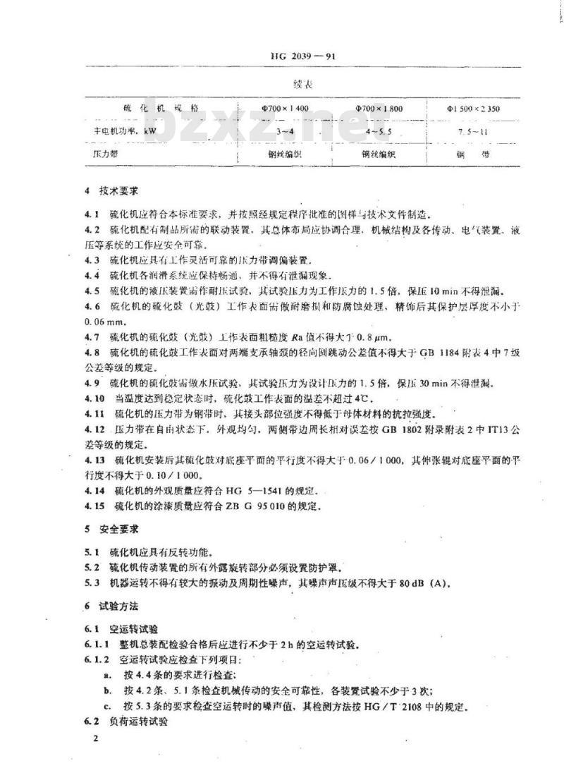 HG 2039-1991 平带鼓式硫化机 HG 2039-1991 平带鼓式硫化机