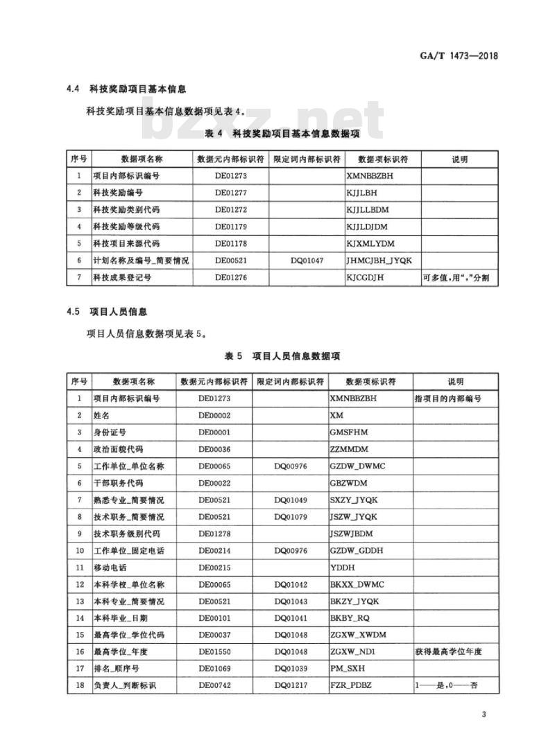 GA/T 1473-2018 公安科技管理基本信息数据项 GA/T 1473-2018 公安科技管理基本信息数据项