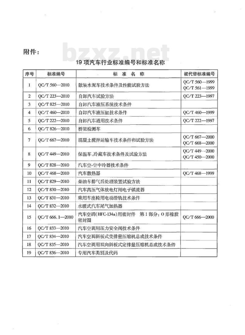 QC/T 222-2010 自卸汽车通用技术条件 QC/T 222-2010 自卸汽车通用技术条件
