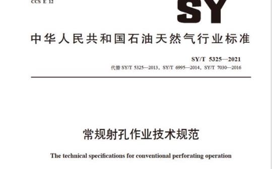SY/T 5325—2021 常规射孔作业技术规范