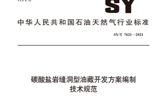 SY/T 7621—2021 碳酸盐岩缝洞型油藏开发方案编制技术规范