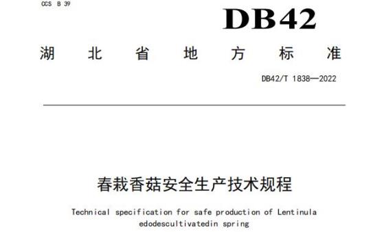 DB42/T 1838——2022 春栽香菇安全生产技术规程