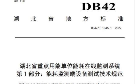 DB42/T 1845.1—2022 湖北省重点用能单位能耗在线监测系统第1部分:能耗监测端设备测试技术规范