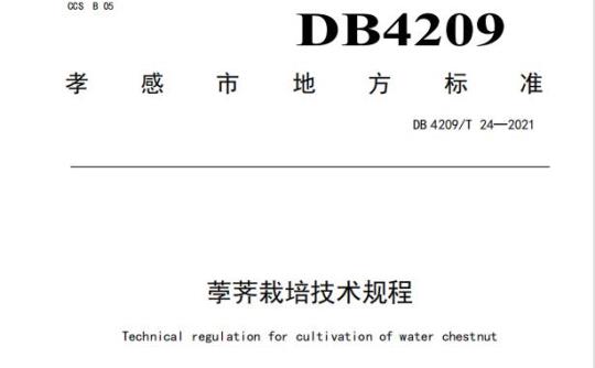 DB 4209/T 24—2021 莩荠栽培技术规程