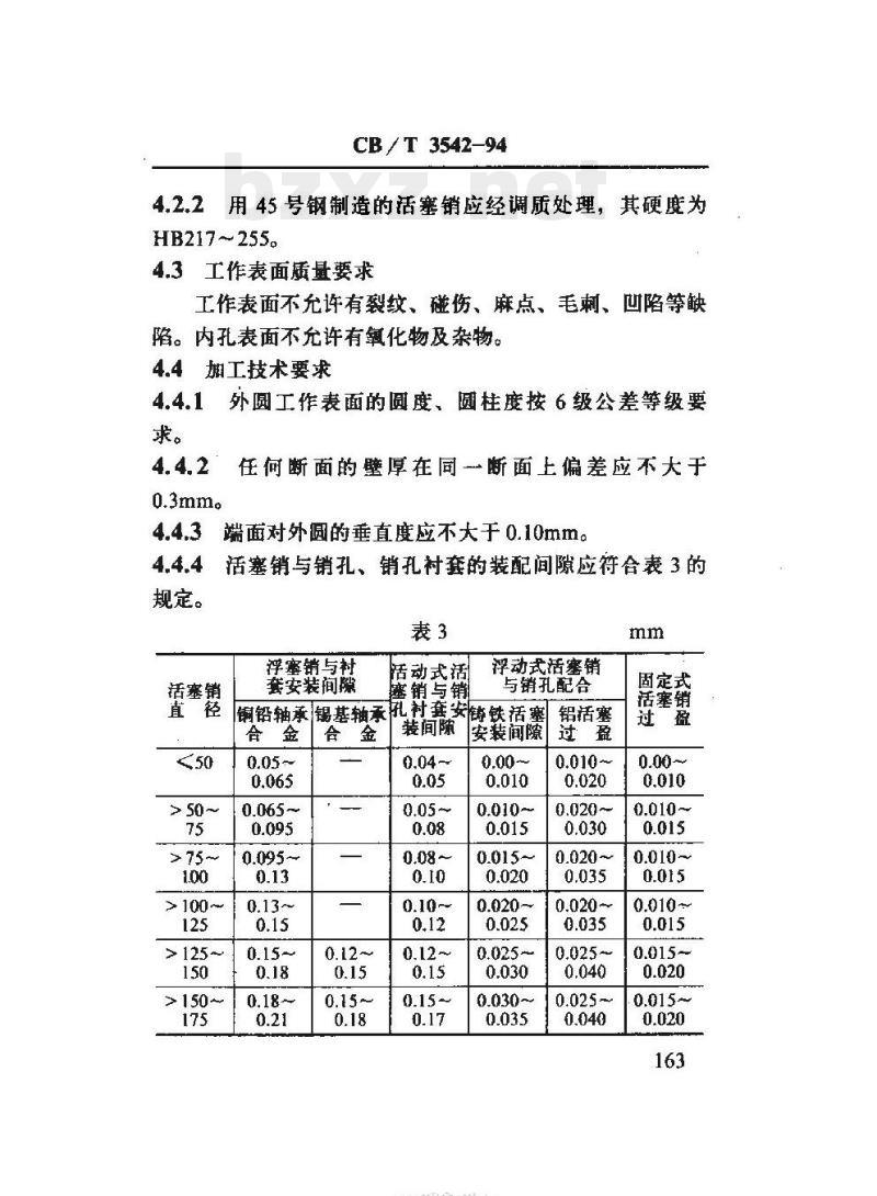 CB/T 3542-94 船用柴油机活塞销修理技术要求 CB/T 3542-94 船用柴油机活塞销修理技术要求