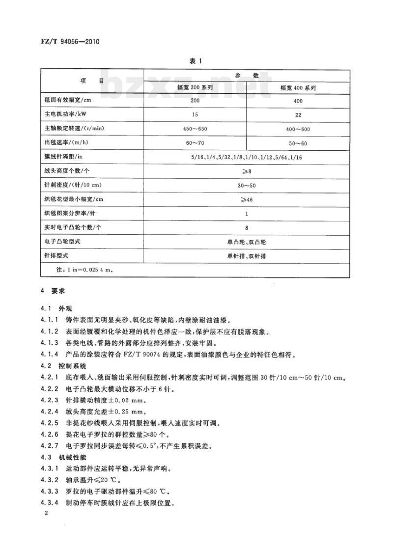 FZ/T 94056- 2010 数字化簇绒地毯织机 FZ/T 94056- 2010 数字化簇绒地毯织机