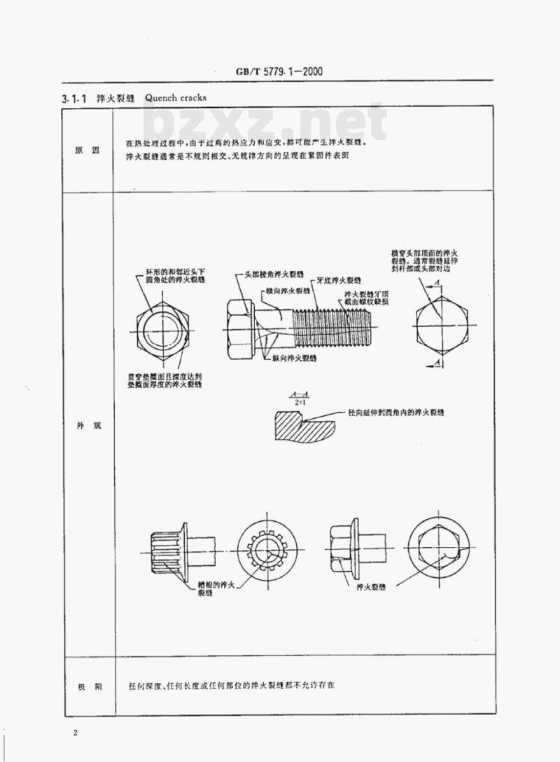 GB/T 5779.1—2000 紧固件表面缺陷螺栓、螺钉和螺柱一般要求 GB/T 5779.1—2000 紧固件表面缺陷螺栓、螺钉和螺柱一般要求