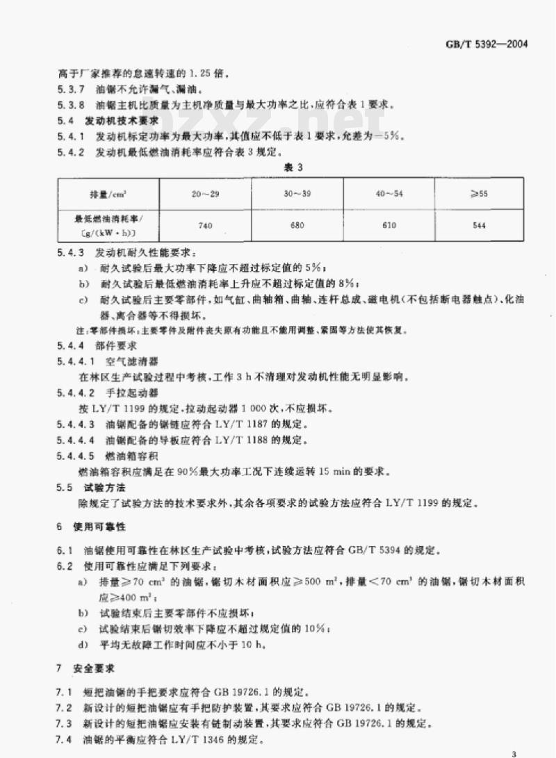 GB/T 5392-2004 林业机械油锯技术条件 GB/T 5392-2004 林业机械油锯技术条件