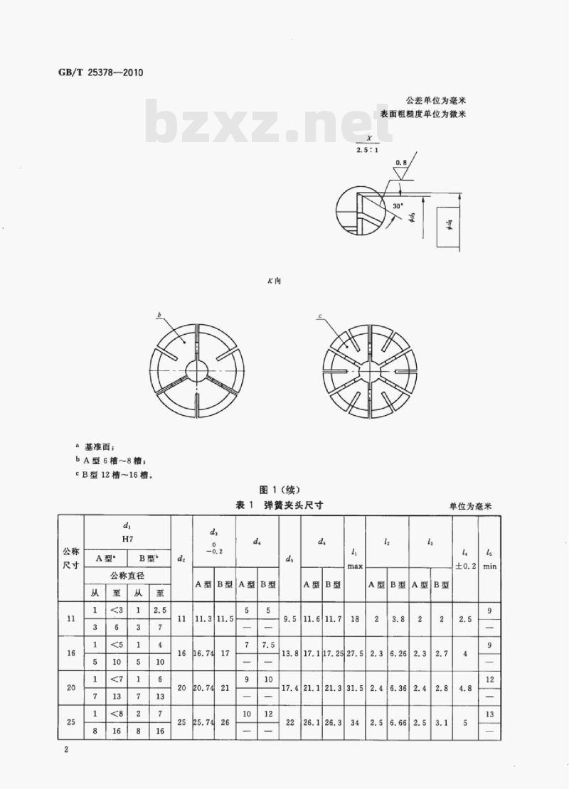 GB/T 25378—2010 工具柄用8°安装锥的弹簧夹头弹簧夹头、螺母和配合尺寸 GB/T 25378—2010 工具柄用8°安装锥的弹簧夹头弹簧夹头、螺母和配合尺寸