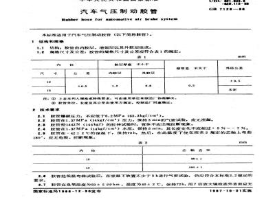 GB 7128-1986 汽车气压制动胶管