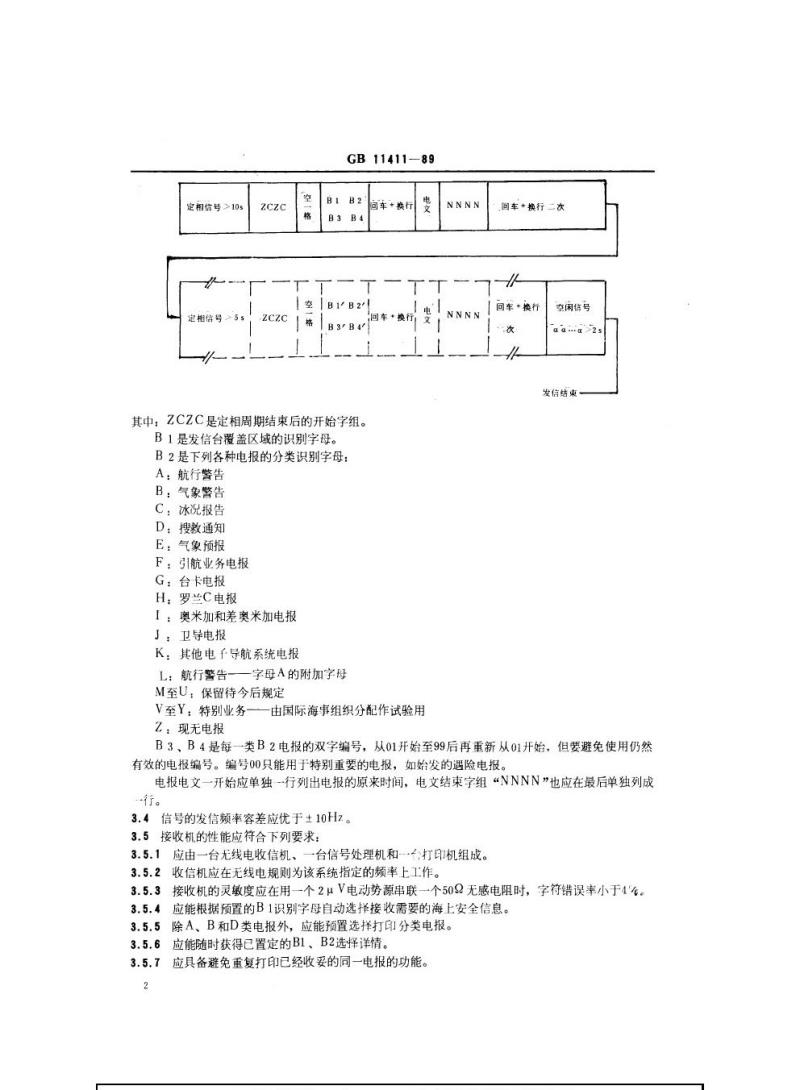 GB 11411-1989 发播航行警告、气象信息和紧急信息系统(NAVTEX)技术条件和使用要求 GB 11411-1989 发播航行警告、气象信息和紧急信息系统(NAVTEX)技术条件和使用要求