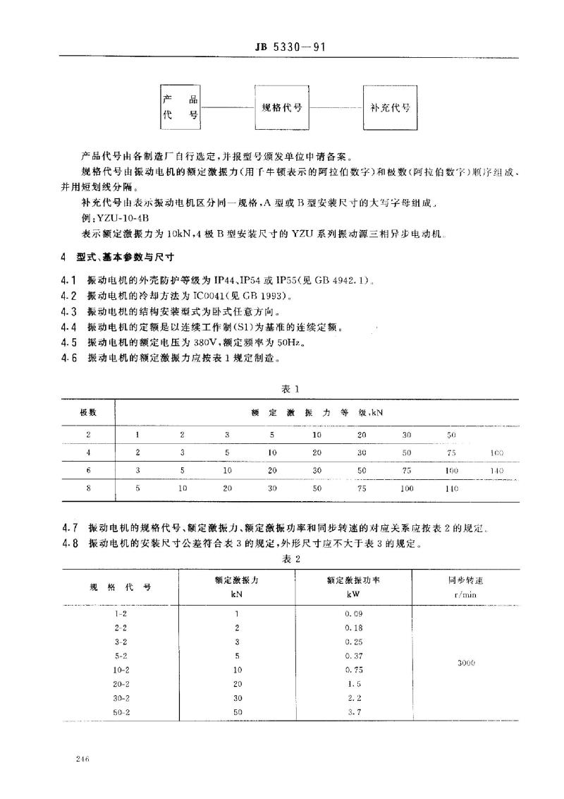 JB/T 5330-1991 振动源三相异步电动机 技术条件