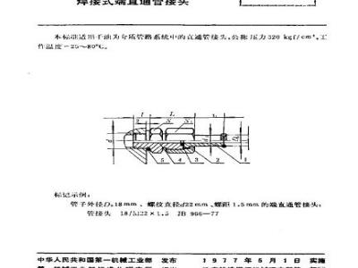 JB/T 966-1977 焊接式端直通管接头