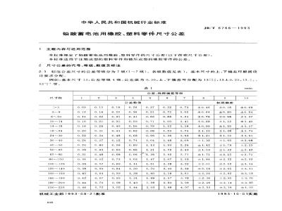 JB/T 6766-1993 Rubber and plastic parts for lead-acid batteries