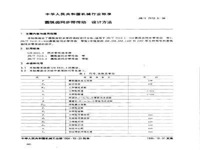 JB/T 7512.3-1994 圆弧齿同步带传动 设计方法