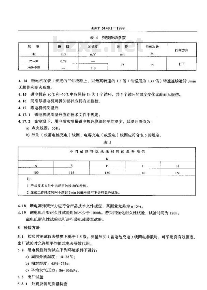JB/T 5140.1-1999 磁电机 技术条件 JB/T 5140.1-1999 磁电机 技术条件
