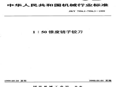 JB/T 7956.2-1999 1：50锥度销子铰刀 第 2 部分：手用长刃铰刀