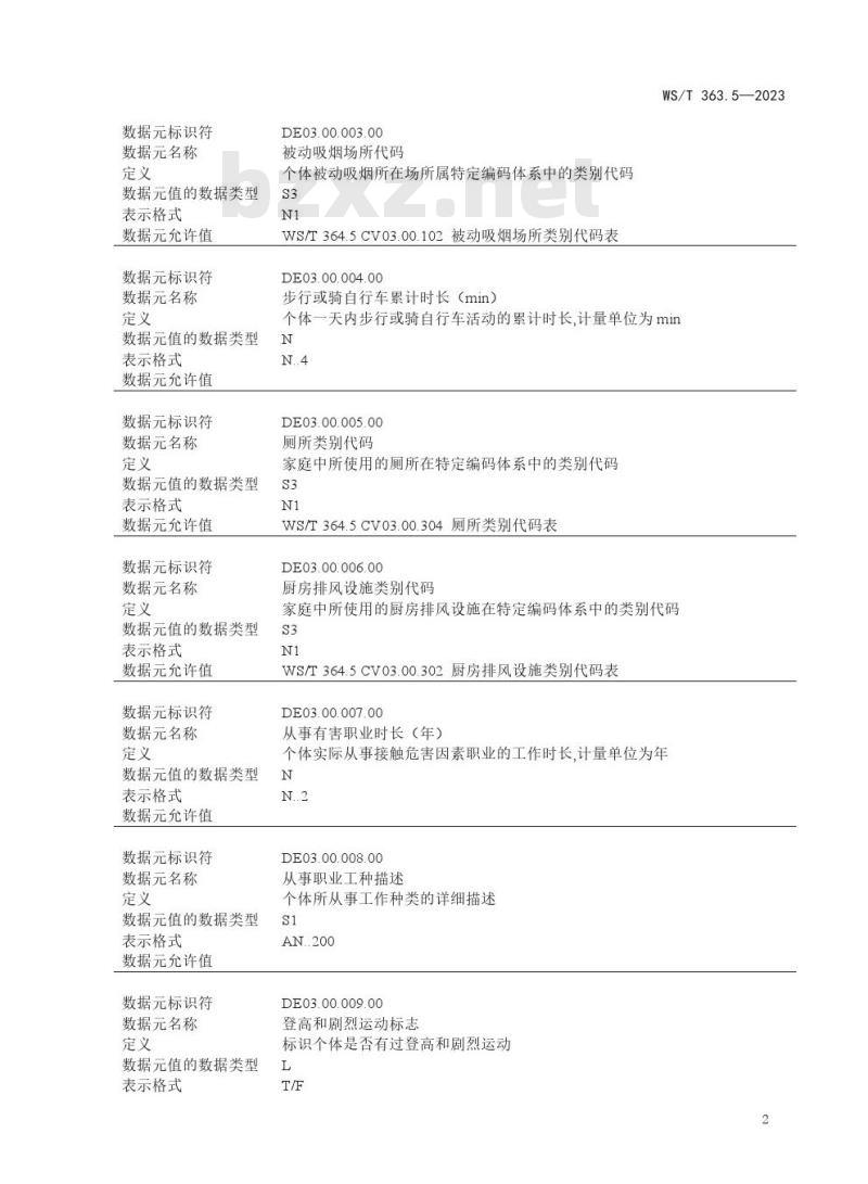 WS/T 363.5—2023 卫生健康信息数据元目录 第 5 部分:健康危险因素 WS/T 363.5—2023 卫生健康信息数据元目录 第 5 部分:健康危险因素