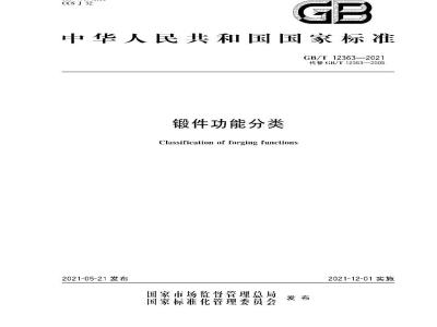 GB∕T 12363-2021 锻件功能分类