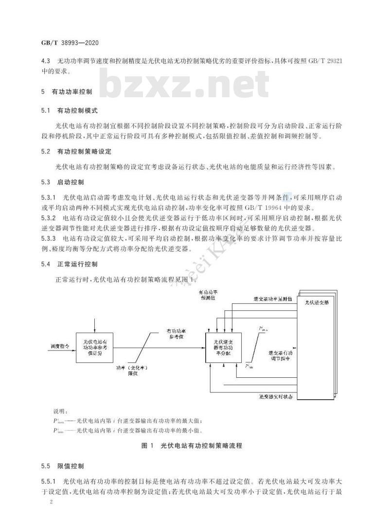 GB∕T 38993-2020 光伏电站有功及无功控制系统的控制策略导则 GB∕T 38993-2020 光伏电站有功及无功控制系统的控制策略导则