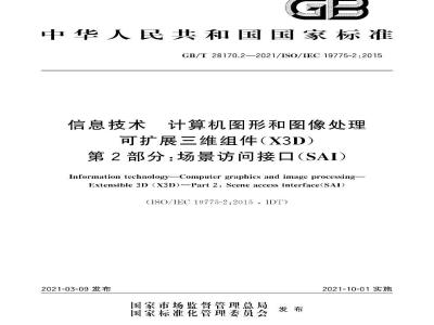 GB∕T 28170.2-2021 信息技术 计算机图形和图像处理 可扩展三维组件(X3D) 第2部分：场景访问接口(SAI)