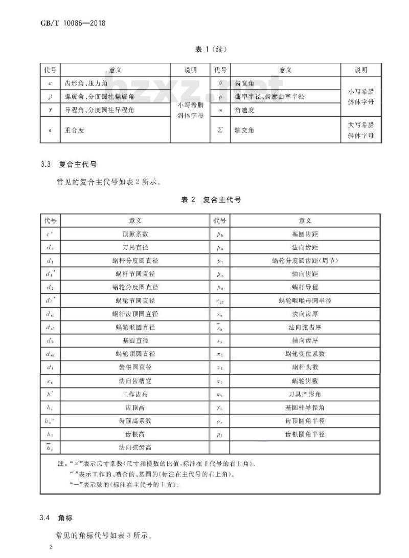GB/T 10086-2018 圆柱蜗杆、蜗轮代号 GB/T 10086-2018 圆柱蜗杆、蜗轮代号