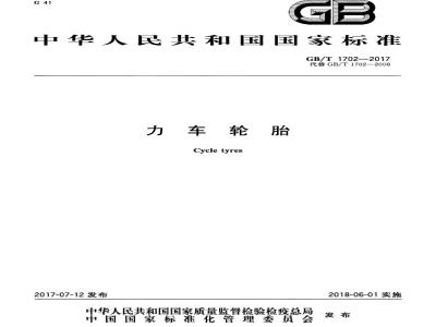 GB/T 1702-2017 力车轮胎